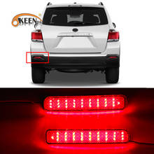 Reflector LED de parachoques trasero para coche Toyota Highlander, luz de freno de 6W, lámpara de advertencia de parada trasera, estilo de coche, 2 uds., 2011, 2012, 2013 2024 - compra barato