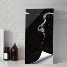 PVC Oil-proof Granite Marble Effect Wall Paper Roll 3d Design Faux Lauteren Black Marble Sticker For Kitchen Decor 2024 - buy cheap