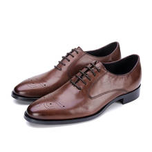 Новые черные/темно-коричневые оксфорды мужские туфли в деловом стиле из натуральной кожи модельные туфли мужские туфли 2024 - купить недорого