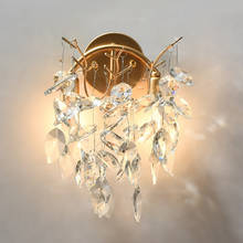 Ouro de cristal arandela lâmpada parede luxo estilo europeu criativo italiano luzes parede em escadas corredor sala estar lâmpada cabeceira 2024 - compre barato