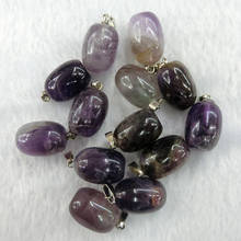 24 Uds púrpura de cristal de 18 quilates colgante de piedra natural Collar para joyería haciendo 20*13MM encanto accesorios de moda 2024 - compra barato