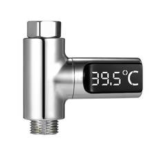Termômetro de chuveiro e água com display de led, dispositivo de auto geração de eletricidade, medidor de temperatura inteligente 2024 - compre barato