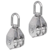 M20 Double Pulley Stainless Steel Wire Rope Crane Double Wheel Swivel Lifting Rope Pulley Block(2Pcs) 2024 - buy cheap