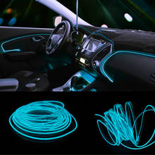 Jurus fio de luz de fundo automotiva, fio de luz neon flexível para decoração, 2 peças, 1m/2m/3m 2024 - compre barato