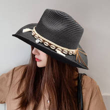 Chapéu de palha tipo fedora ht3545, chapéu de vaqueiro com borlas vintage para homens e mulheres, chapéu de praia com aba larga para primavera e verão 2024 - compre barato