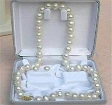 NEW 8-9mm White Akoya Cultured Pearl Necklace Earring 18" NO BOX 2024 - купить недорого
