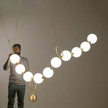 Postmodern Nordic Living Room American Style pendant lamp Restaurant Glass Ball Necklace Creative Modern LED pendant lights 2024 - buy cheap