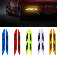 2pcs Car Trunk Bumper Reflective Strips Safety Warning Front Rear reflective tapes Carbon Fiber Anti-collision Car Styling Decor 2024 - buy cheap