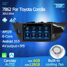 Android 10,0 IPS 7862 для Защитные чехлы для сидений, сшитые специально для Toyota Corolla Ralink 2013 2014 2015 2016 Автомобиль Радио Мультимедийный Dvd плеер навигации Gps SWC Авто BT 2024 - купить недорого