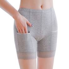 Shorts de segurança feminino, saia curta com bolsos, roupa de baixo com renda macia 2024 - compre barato