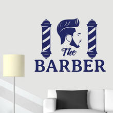 Pegatinas de pared de Barbería para hombre, Mural de vinilo para corte de pelo, estilo de peluquería, herramientas de letreros, logotipo para mostrar, póster para ventana, puerta de vidrio DG062 2024 - compra barato