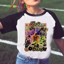 Jojo bizarre adventure camiseta feminina, anime japonês, camiseta de verão, kawaii, jojo gráfico, unissex, desenho animado 2024 - compre barato