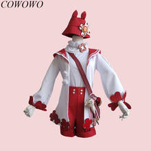 COWOWO Anime! Genshin Impact Klee Game Suit Sweet Lovely Winter Uniform Cosplay Costume Halloween Role Play Outfit For Women NEW 2024 - buy cheap