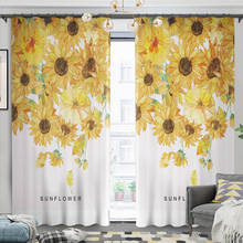 3D Sunflower Curtains Yellow Curtains For Bay Window Custom Made Window Curtain for Living Room Bedroom Kitchen Window Curtains 2024 - buy cheap