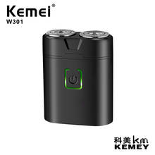 Kemei карманный портативный путешествия электробритвы для мужчин водонепроницаемый влажный сухой бритья с двойным кольцом лезвия USB перезаряжаемая бритва 2024 - купить недорого