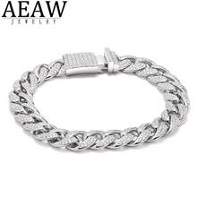 AEAW-pulsera de cadena de eslabones cubanos de lujo para hombres, joyería de rapero, oro blanco de 9K, Plata C 2024 - compra barato