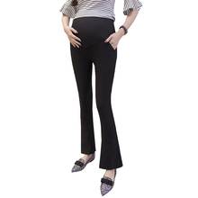 Pantalones de maternidad de cintura elástica para mujeres embarazadas, ropa de trabajo Formal, de oficina, anchos 2024 - compra barato