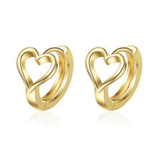 Women's Fashion Small Hoop Earrings Heart Shape Golden/White Minimal Huggies Tiny Female Earring Piercing Jewelry Best Gifts 2024 - buy cheap