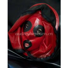 Fetish Latex Rubber Gummi Maske Fancy Dress Mysterious Double Zipper Head Size XXS-XXL 2024 - купить недорого