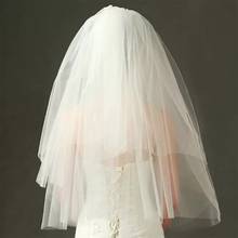 Tulle Wedding Dress Veils  White Multi Layer Bridal Hair Veil Comb Bride Fairy Marriage Accessory 2024 - buy cheap