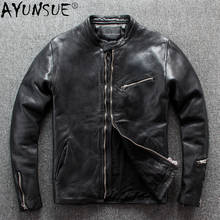 AYUNSUE Genuine Leather Jacket Men 2020 Short 100% Sheepskin Coat Motorcycle Mens Jackets Spring Autumn Vintage Hommes Veste 2024 - buy cheap