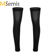 1 Pair Mens Stockings for Gay Thigh High Full Leg Sleeve Footless Knee Brace Thigh and Calf Support Socks Stretchy Stockings 2024 - buy cheap