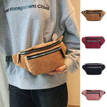 New Fashion Ladies Women Bag Corduroy Cotton Bum Bag Casual Solid Waist Packs Chest Bag Wine Red Black Brown Pink 4 Colors 2024 - buy cheap