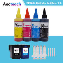 Aecteach for HP 21 22 XL for hp21 hp22 Ink cartridges for hp Deskjet F2180 F2200 F2280 F4180 F300 printer + 4 Bottle Dye Ink 2024 - buy cheap