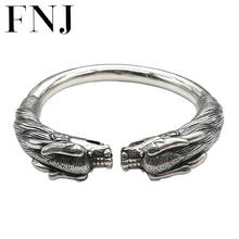 FNJ 990 Silver Punk Dragon Bangle for Men Jewelry 100% Original S990 Sterling silver Bangles 2024 - buy cheap