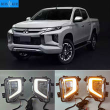 Luces de circulación diurna DRL para Mitsubishi Triton L200, 2019, 2020, cubierta de lámpara antiniebla con intermitente amarillo, 2 uds. 2024 - compra barato