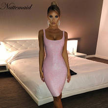 NATTEMAID Summer Sequin Glitter Sexy Dress Women Sleeveless Club Bodycon Dress Backless Elegant Party Dresses Clothes Vestidos 2024 - buy cheap