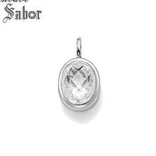 Pendants White Oval Stone For Women Fashion Jewelry silver color Gift Key Chains Jewelry Fit Necklace thomas 2024 - buy cheap