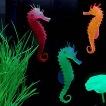 Silicone Artificial Night Luminous Hippocampus Fish Tank Aquarium Ornament Underwater Sea Horse Decoration Pet Supplies 2024 - buy cheap