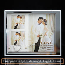 Marco de foto de moda de estilo europeo, marco de foto de color blanco con luz LED USB, utilizado para decoración de arte, marco de exhibición 2024 - compra barato