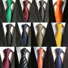 Модные галстуки-бабочки, Классические мужские галстуки в полоску, желтые, темно-синие свадебные жаккардовые галстуки, тканый мужской галст... 2024 - купить недорого
