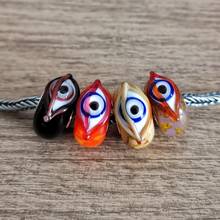 Eyes Murano Glass Beads Round Beads With 925 Sterling Silver Fit European Charm Bracelet Women Charm Beads Silver Jewelry 2024 - buy cheap