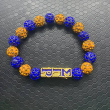 hot University Greek letter society SIGMA GAMMA RHO metal label rhinestone beads elastic bracelet 2024 - buy cheap