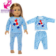 17 "одежда для маленьких кукол, комплект со штанами, мягкая Одежда для куклы, 18 дюймов, Одежда для куклы, пижамный комплект 2024 - купить недорого
