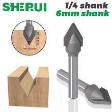6mm shank 1/4 shank V Bit CNC solid carbide end mill 3D Router Bits for Wood 60deg tungsten woodworking milling cutter 2024 - buy cheap