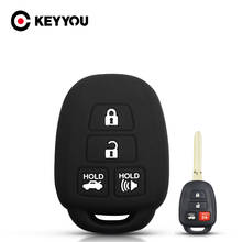 KEYYOU For Toyota Camry Corolla RAV4 Vios Prius C Highlander 2012-2016 2017 2018 Remote Fob Cover 4 Button Silicone Car Key Case 2024 - buy cheap