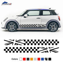2 Pcs Door Side Stripes Sticker Union Jack Decal Checkered For MINI Cooper S One JCW R50 R52 R53 R56 R57 F55 F56 F57 Accessories 2024 - buy cheap