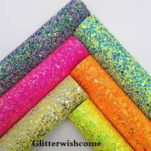 Glitterwishcome-vinilo para lazos, 21x29cm, tamaño A4, tela de cuero grueso de brillo, vinilo para lazos, R2010B 2024 - compra barato