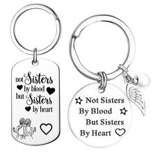 Friendship Keychain Best Friend Jewelry Gift for Women Girls Not Sisters By Blood But Sisters By Heart Stainless Steel Key Chain 2024 - buy cheap