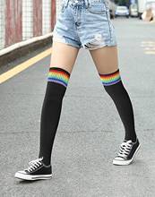 2020 New Arrival 1Pair New Women Girls Over Knee Long Stripe Printed Sexy Socks Thigh High Long Stockings 2020 Wholesale 2024 - buy cheap