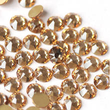 YANRUO-diamantes de imitación para decoración de uñas, 8 grandes + 8 pequeños, cristal, sombra dorada, colores, Parte posterior plana 2024 - compra barato