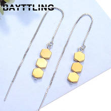 BAYTTLING-pendientes de gota de borla degradada Hexagonal para mujer, de Plata de Ley 925 de 120MM, Charm de moda, regalo de joyería para pareja 2024 - compra barato