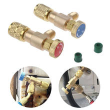 Válvula de seguridad dorada, adaptador de cobre para aire acondicionado, refrigeración, adaptador de carga para R22/R410A, 1/4" 2024 - compra barato
