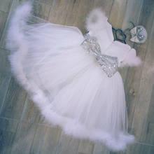 Vestido de fiesta de princesa para niñas, ropa infantil de tul con flores, color blanco marfil 2024 - compra barato