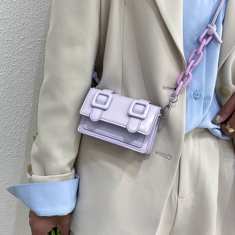 Супер мини-Сумки из искусственной кожи с акриловой цепочкой, сумки через плечо для женщин 2020, модные однотонные сумки на плечо для путешествий 2022 - купить недорого
