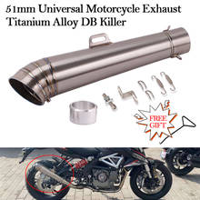 60MM Universal Motorcycle Exhaust Modified Titanium alloy GP Escape Pipe 51mm DB Killer Muffler For NK400 Z900 R3 R25 ZX6R RC390 2024 - buy cheap